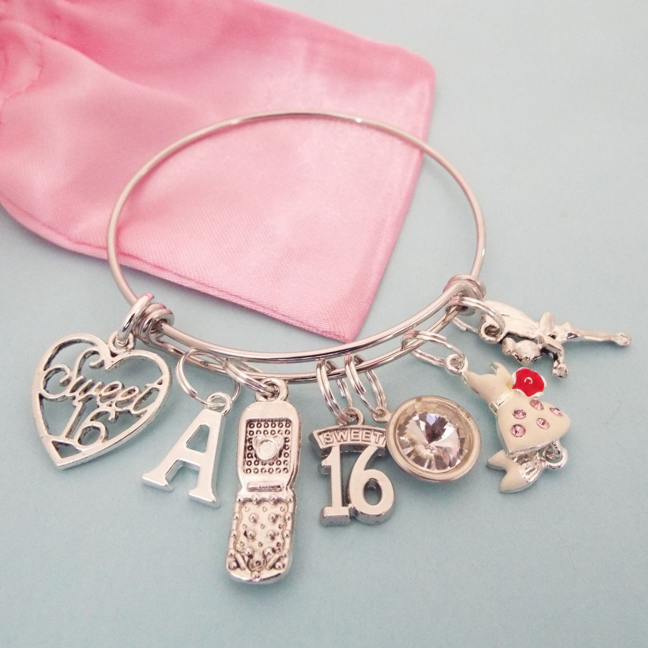 Sweet Sixteen Gift Ideas For Girls
 Sweet 16 Charm Bracelet 16th Birthday Gift Girl