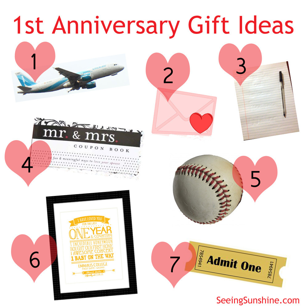 Traditional Anniversary Gift Ideas
 First Anniversary Gift Ideas Seeing Sunshine