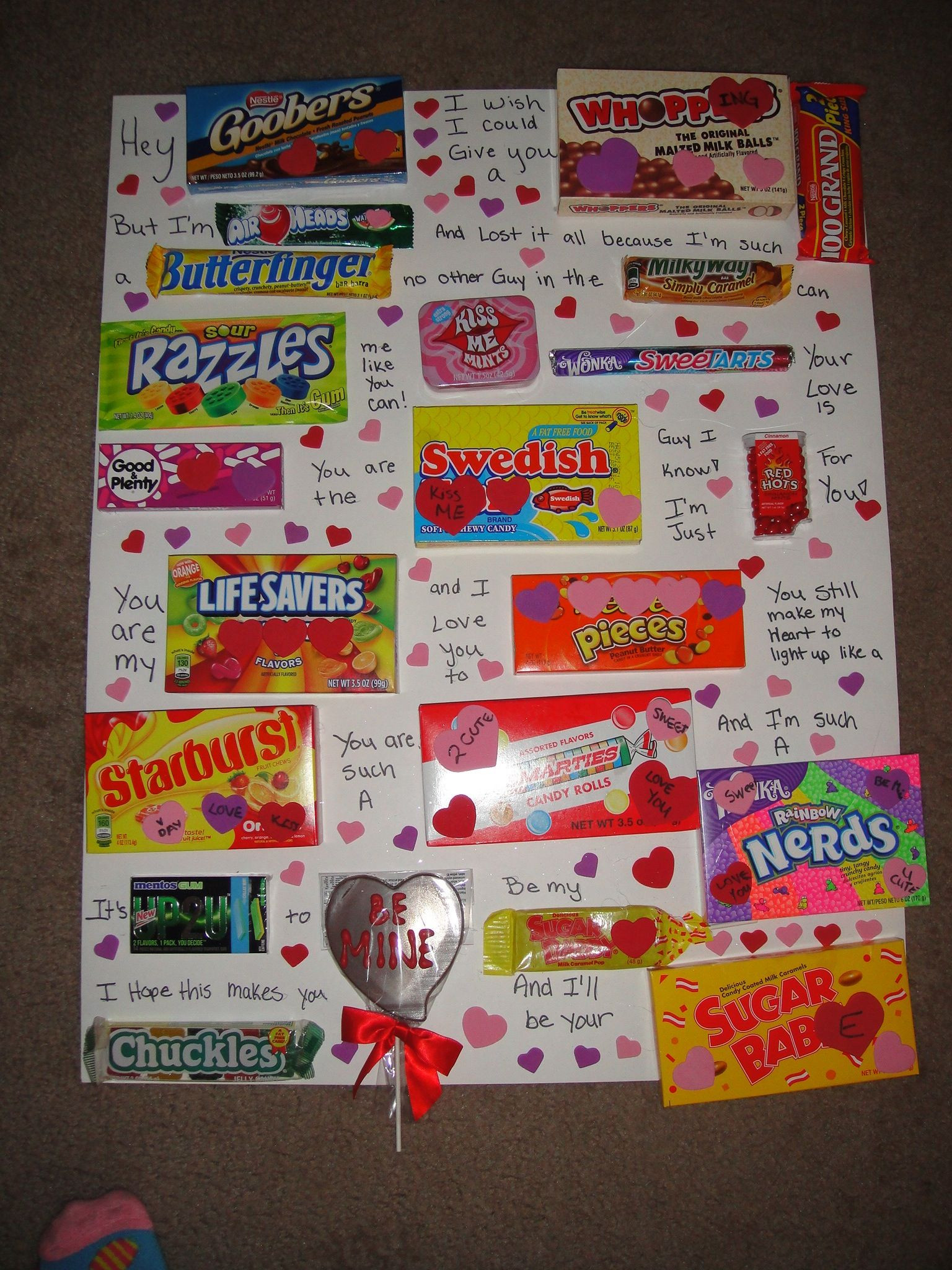 Valentines Day Candy Card
 Pin by reagan hinson on Awesome
