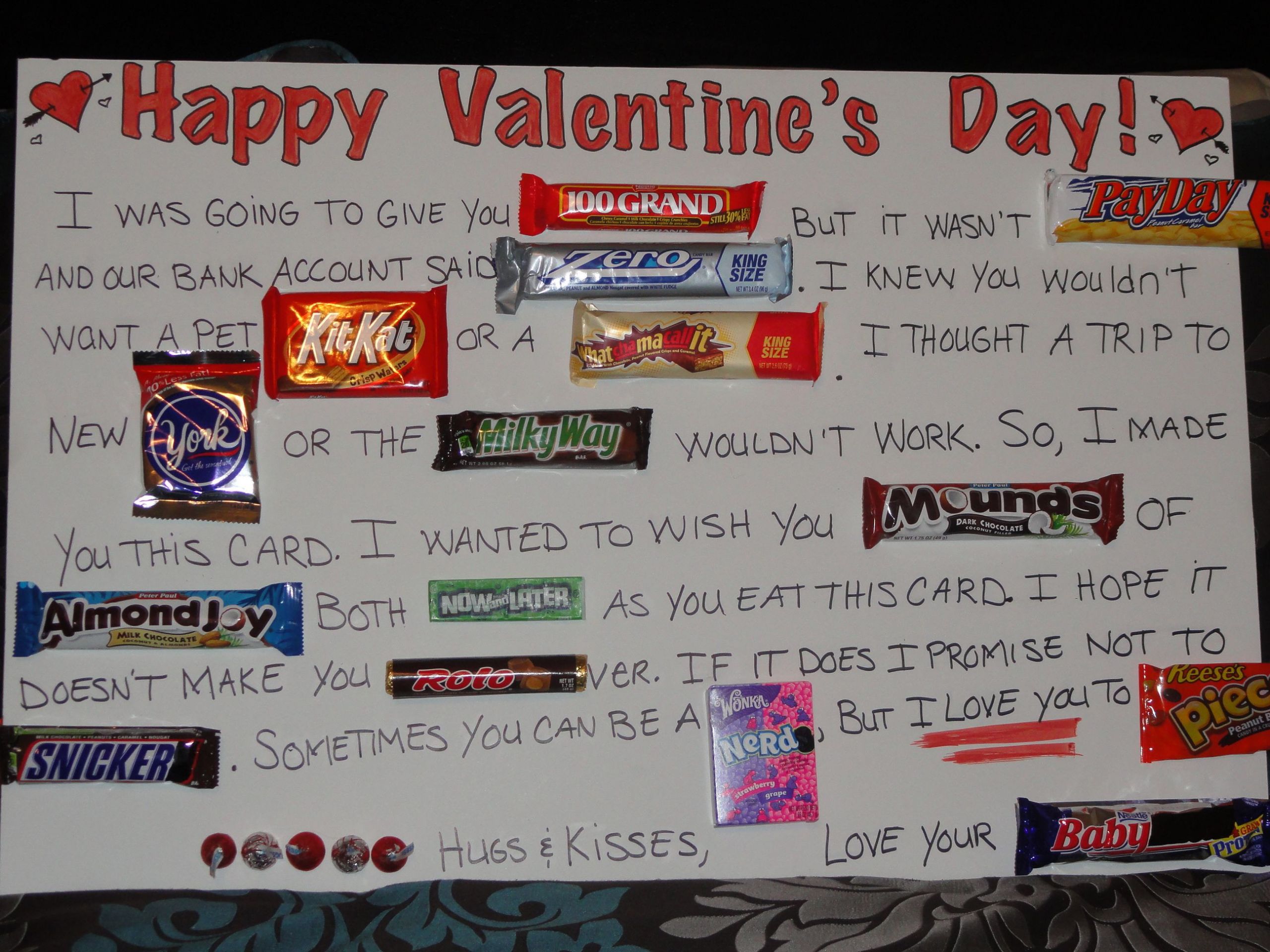 Valentines Day Candy Card
 What a great idea A candy bar card