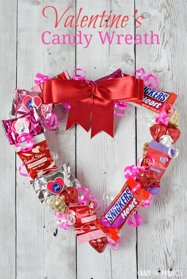 Valentines Day Candy Gift
 Valentine s Wreath Made From Candy Crazy Little Projects