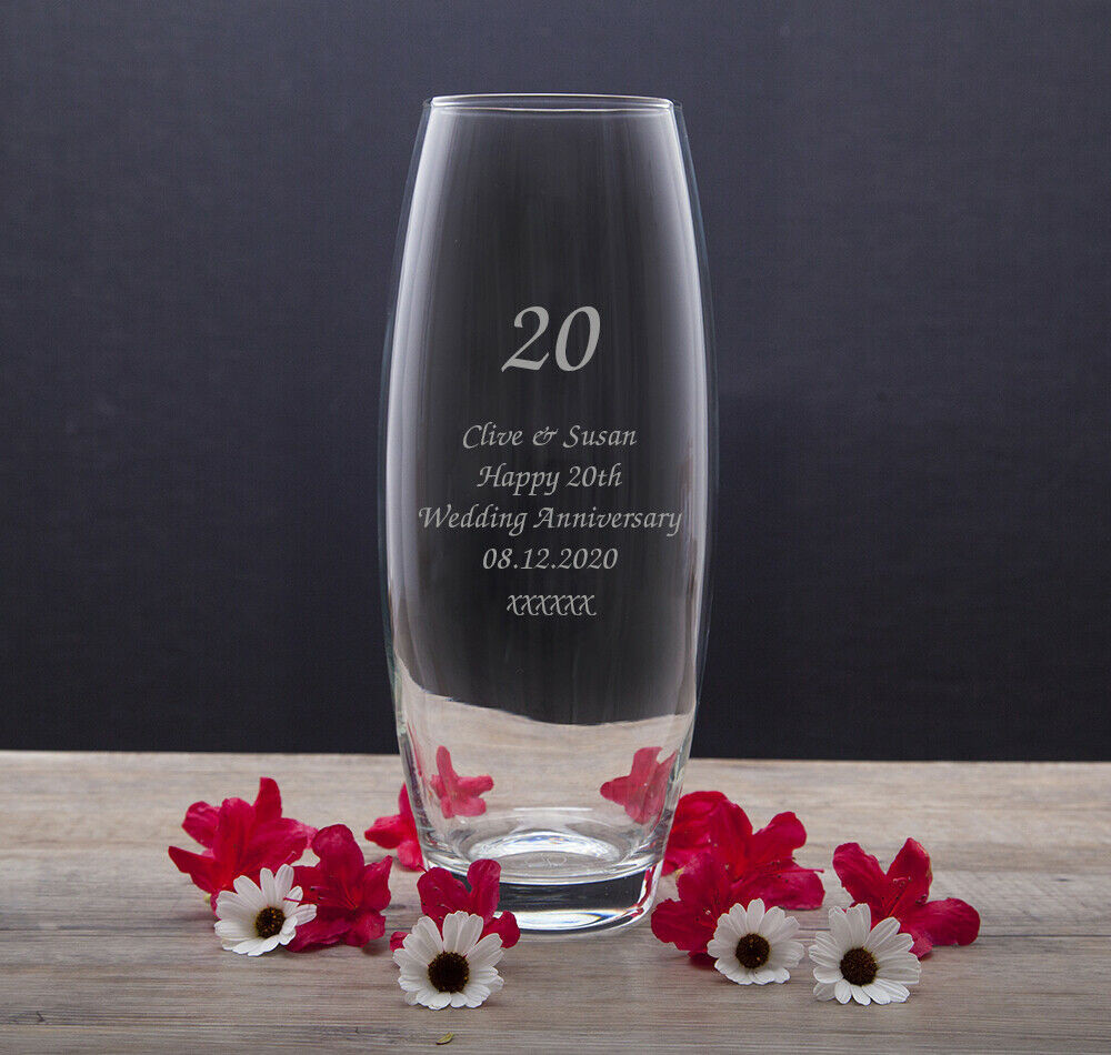 Wedding Anniversary Gift Ideas For Couples
 Personalised Glass Vase For 20th Wedding Anniversary Gifts